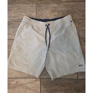 Fish Hippie Co. Men's Light Gray Lined Shaker Shorts L EUC Drawstring Waist